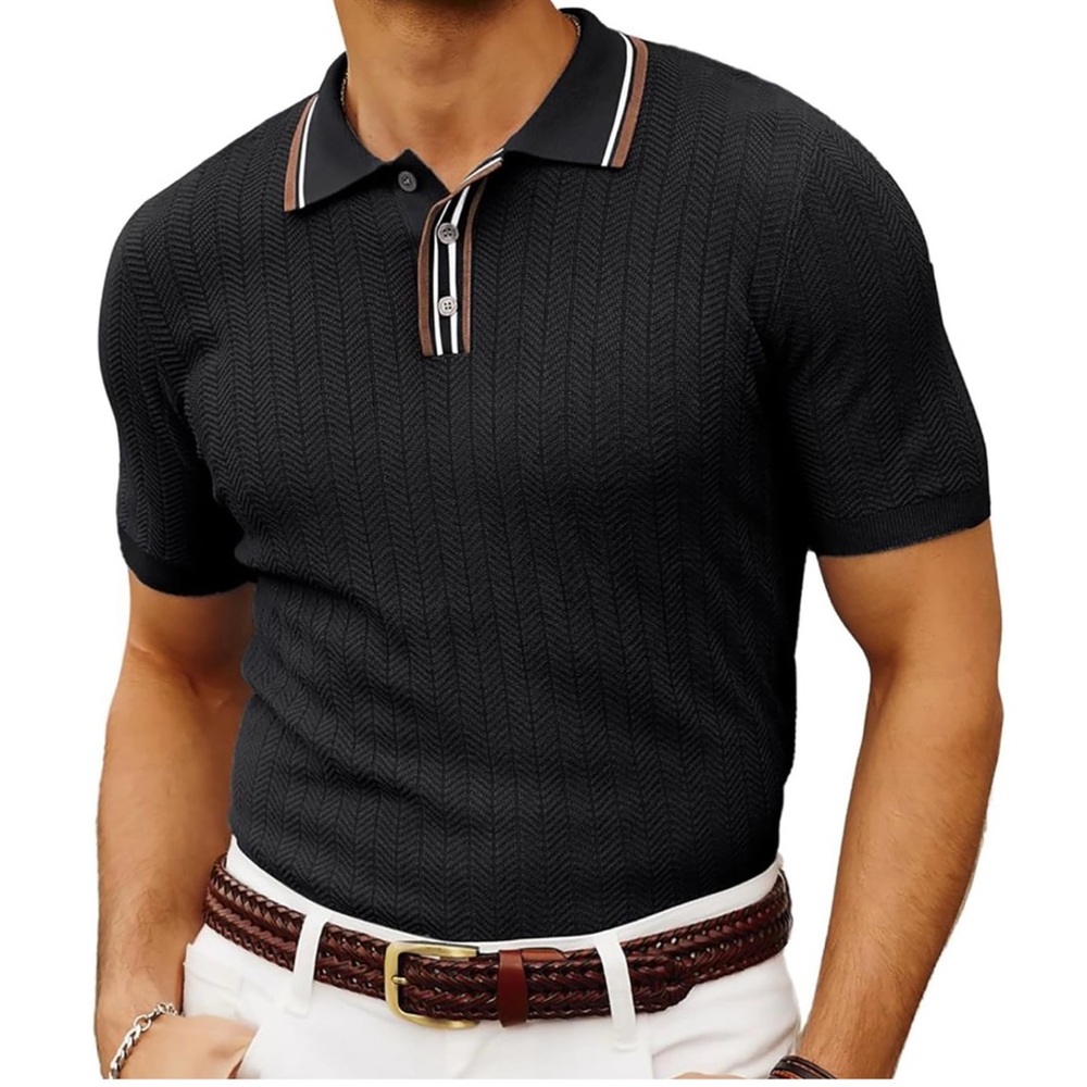 Men’s knit short sleeve polo